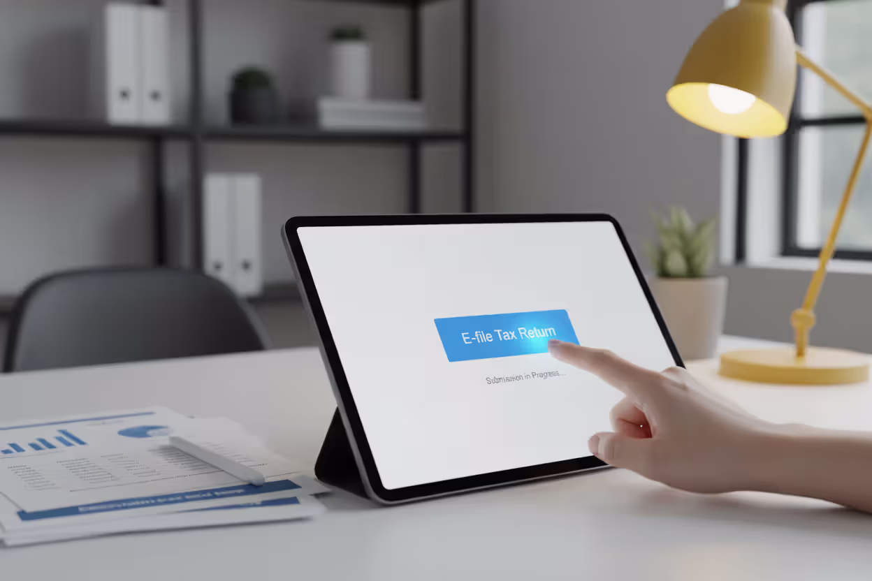 User submitting an electronic tax return online