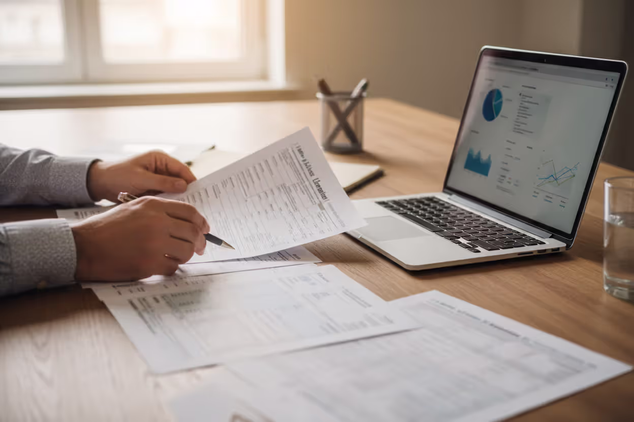 Checking tax forms and income documents before filing