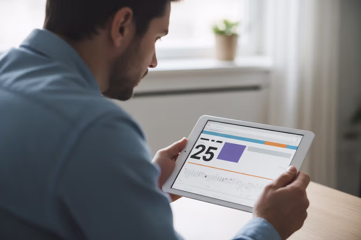 Person checking tax deadline information on a laptop