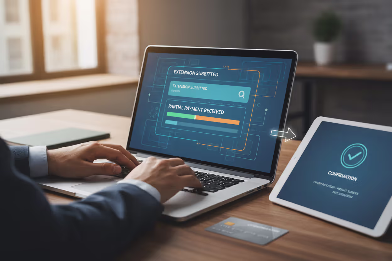 Taxpayer filing an extension and making an estimated payment online
