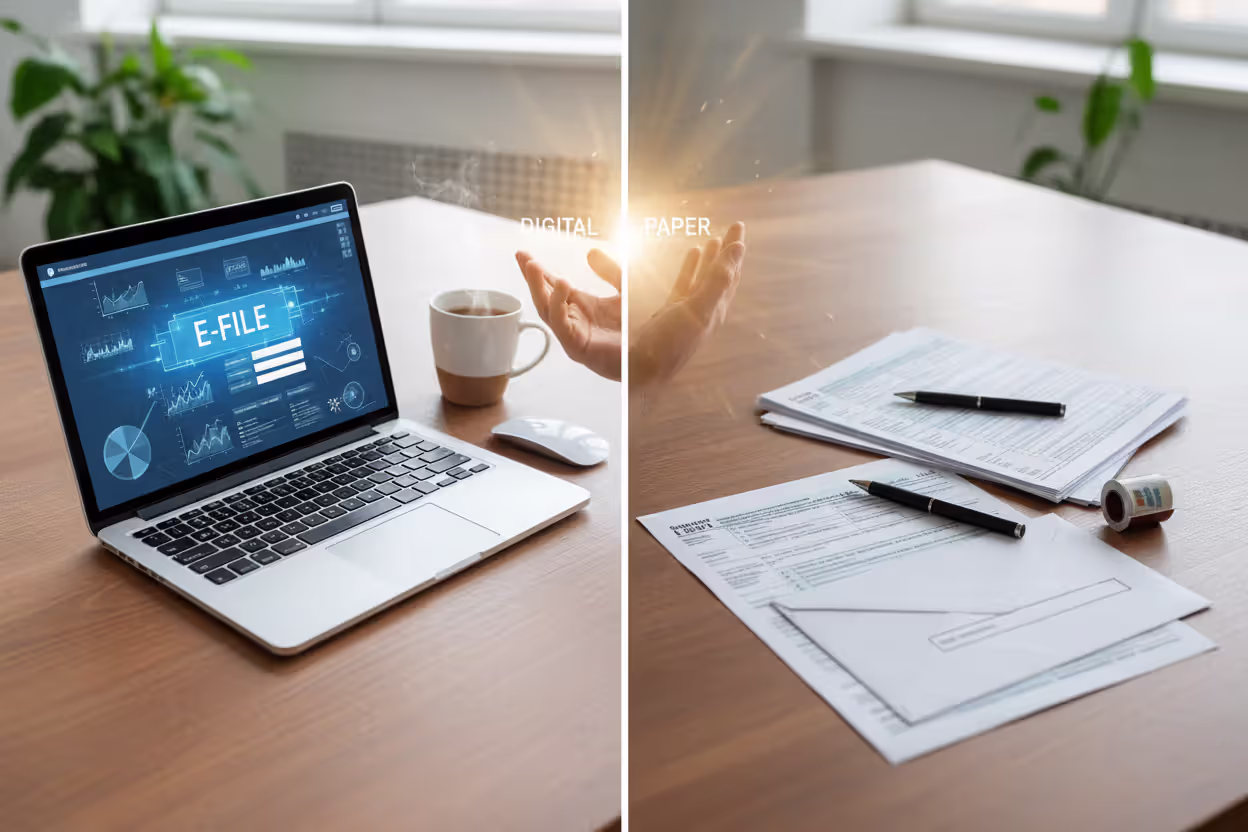 Electronic filing and paper tax return comparison