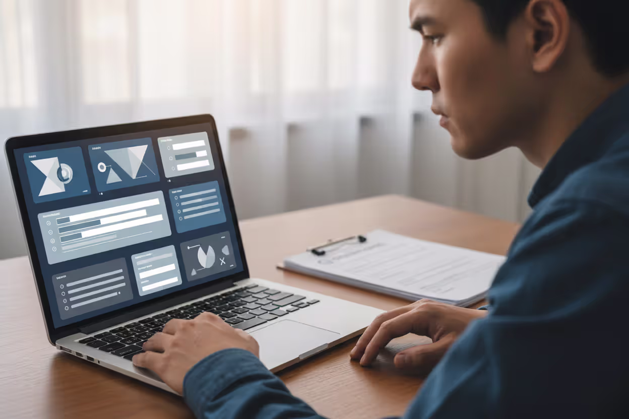 User carefully reviewing tax software questions before filing