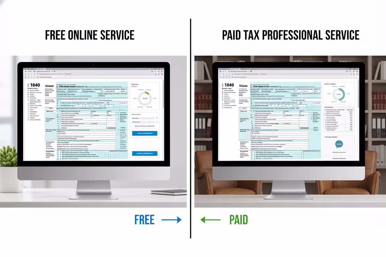 Comparison of free and paid tax software platforms with tax forms