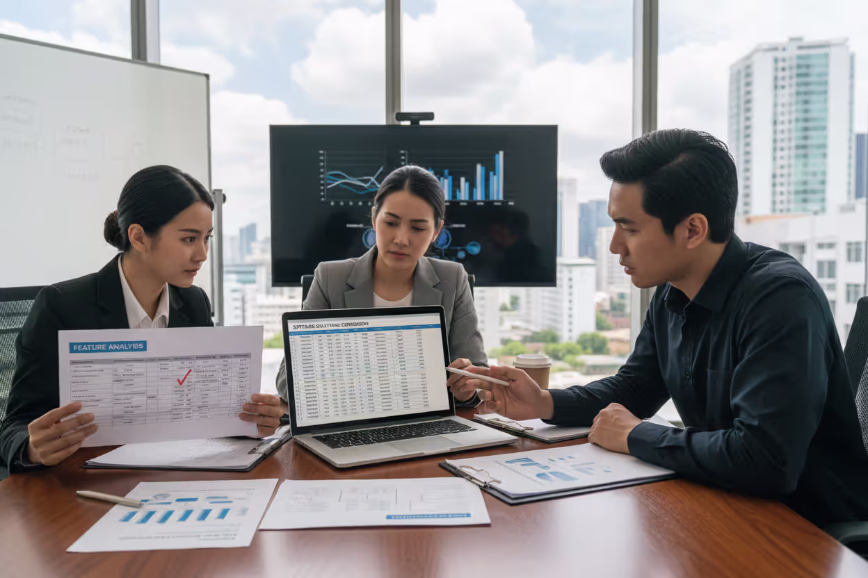 Finance team comparing corporate tax software options