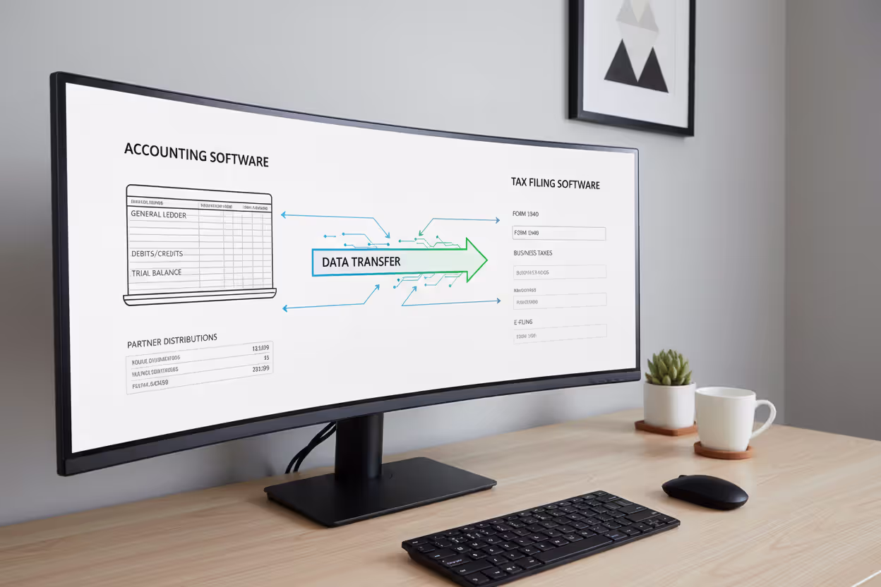 Accounting software integration with partnership tax filing platform
