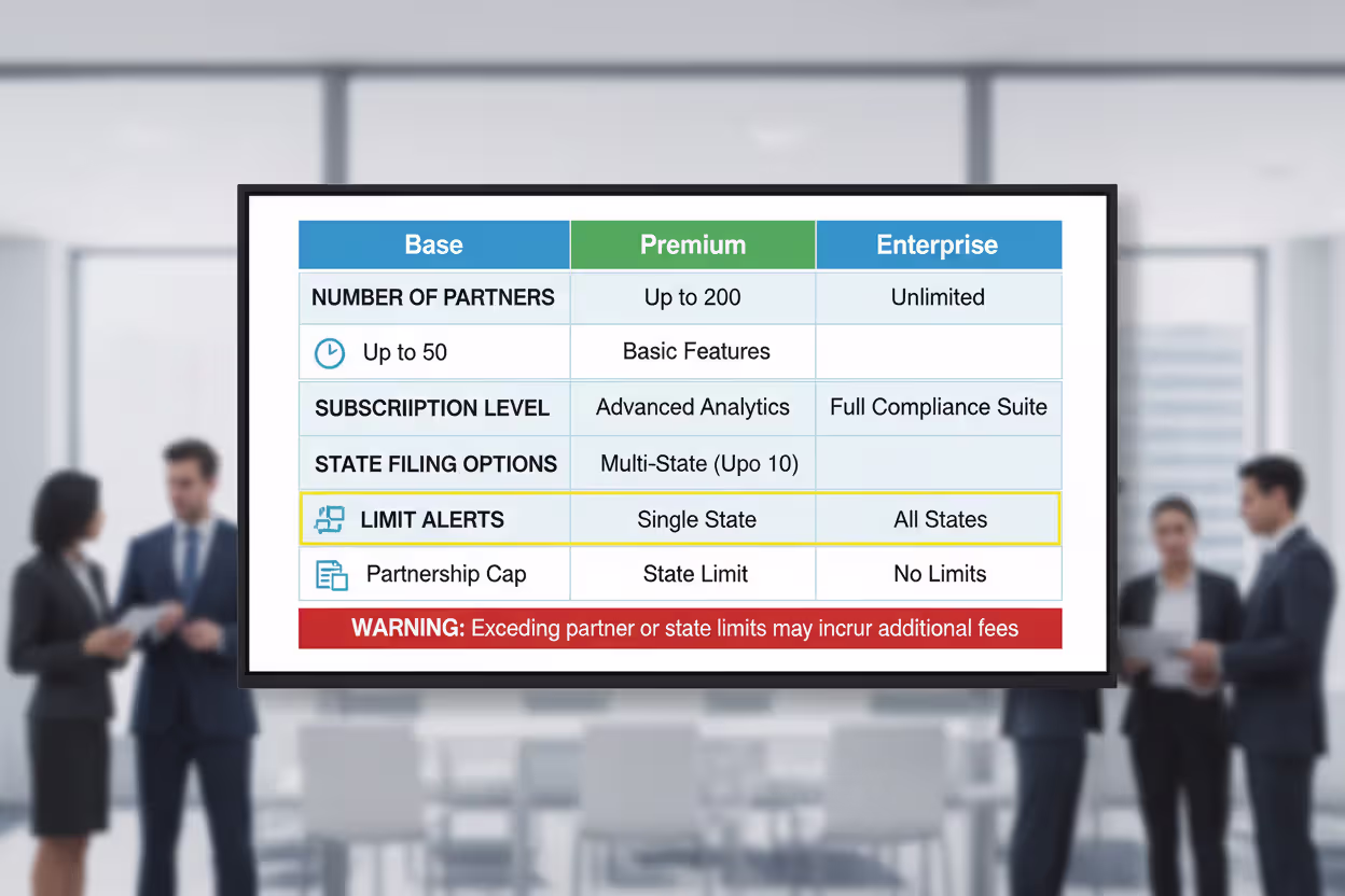 Pricing and partner limit comparison in partnership tax software