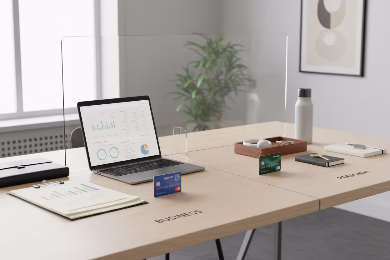 Separate business and personal finances on a workspace